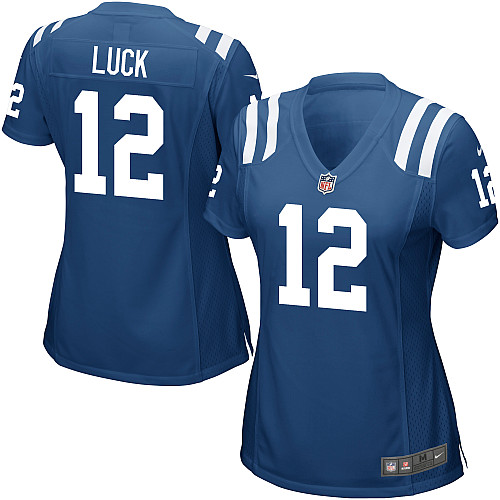 Women's Game Andrew Luck Nike Jersey Royal Blue Home - #12 NFL Indianapolis Colts